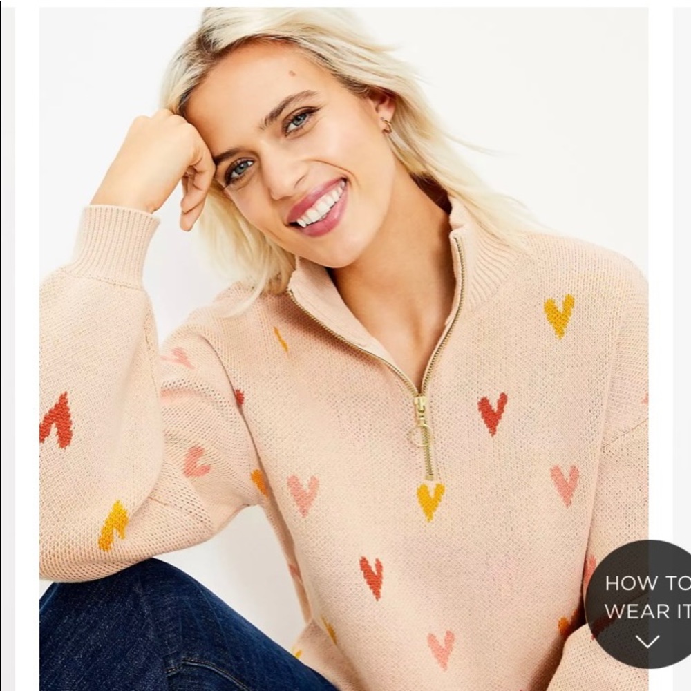 Loft Heart Zip Sweater